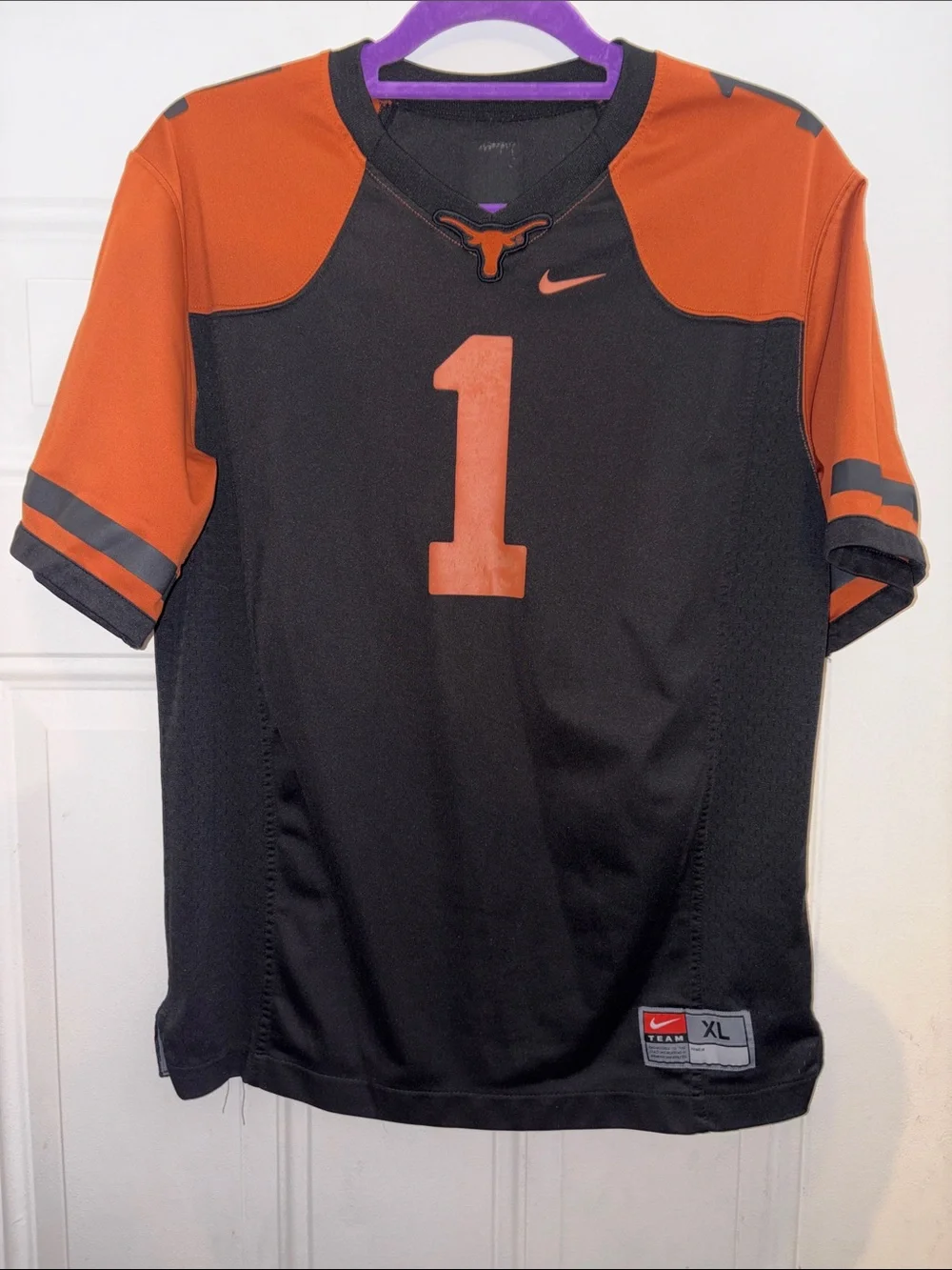 Nike Black & Orange Texas Football Jersey #1